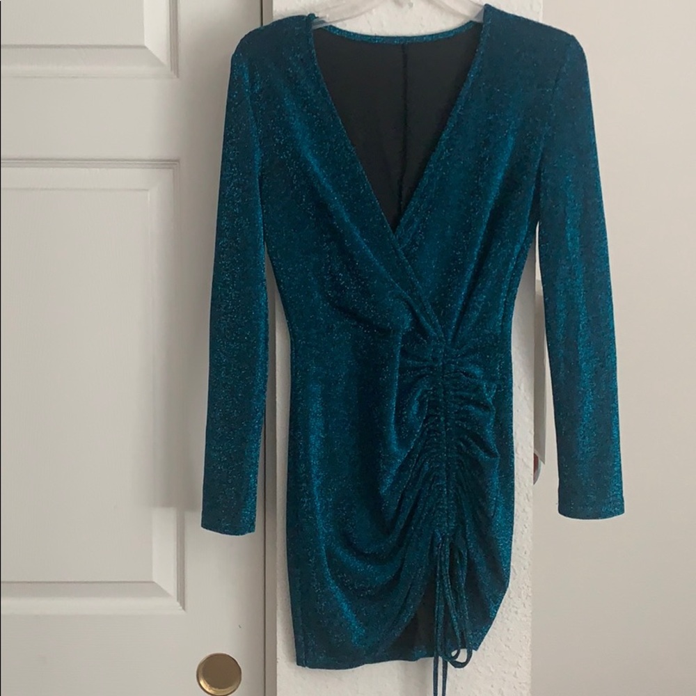 Body con metallic holiday dress